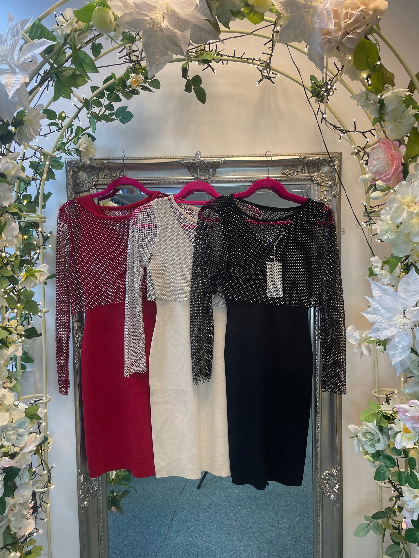 Bling mesh detail dresses