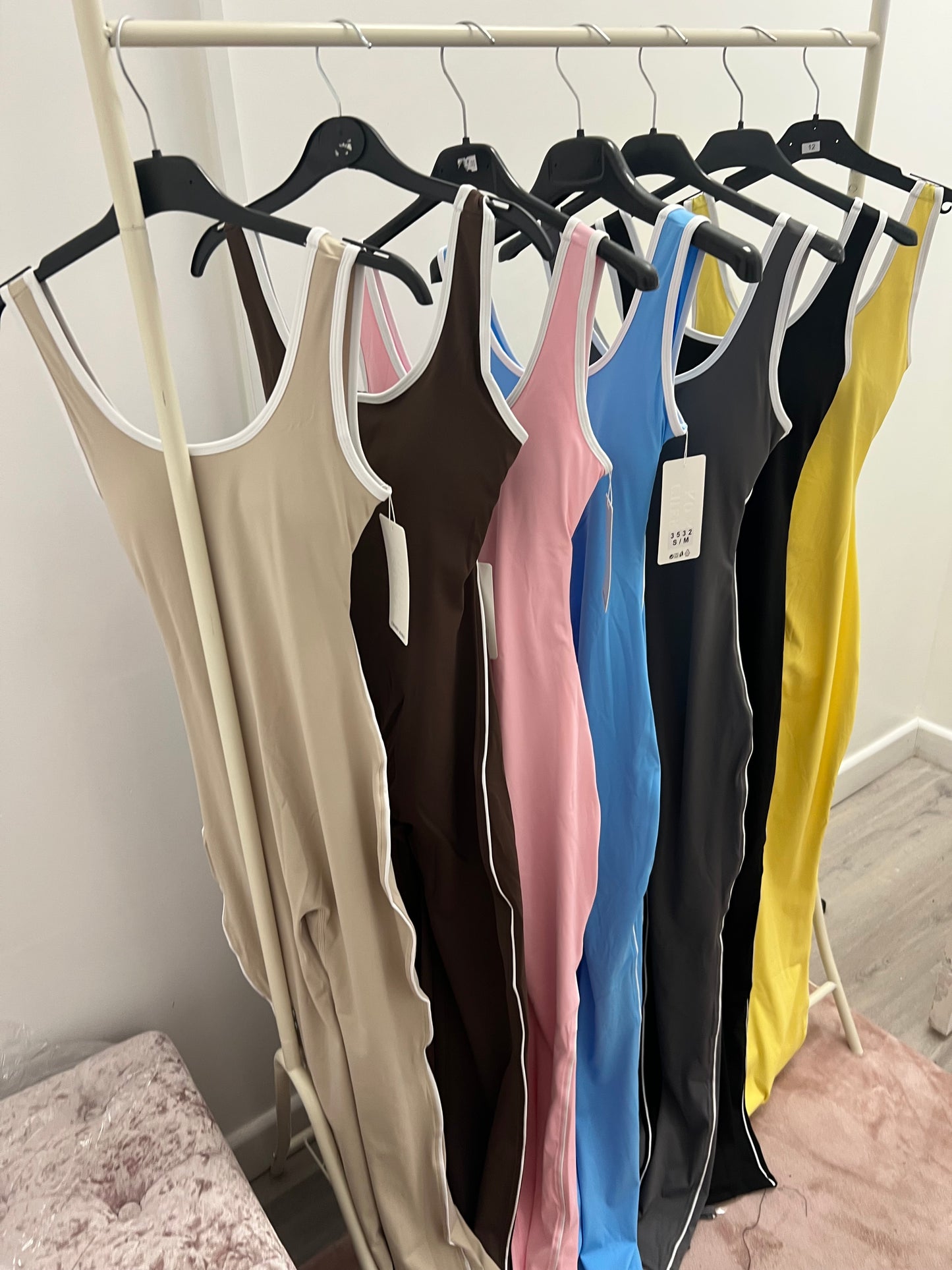 Flare unitards with white