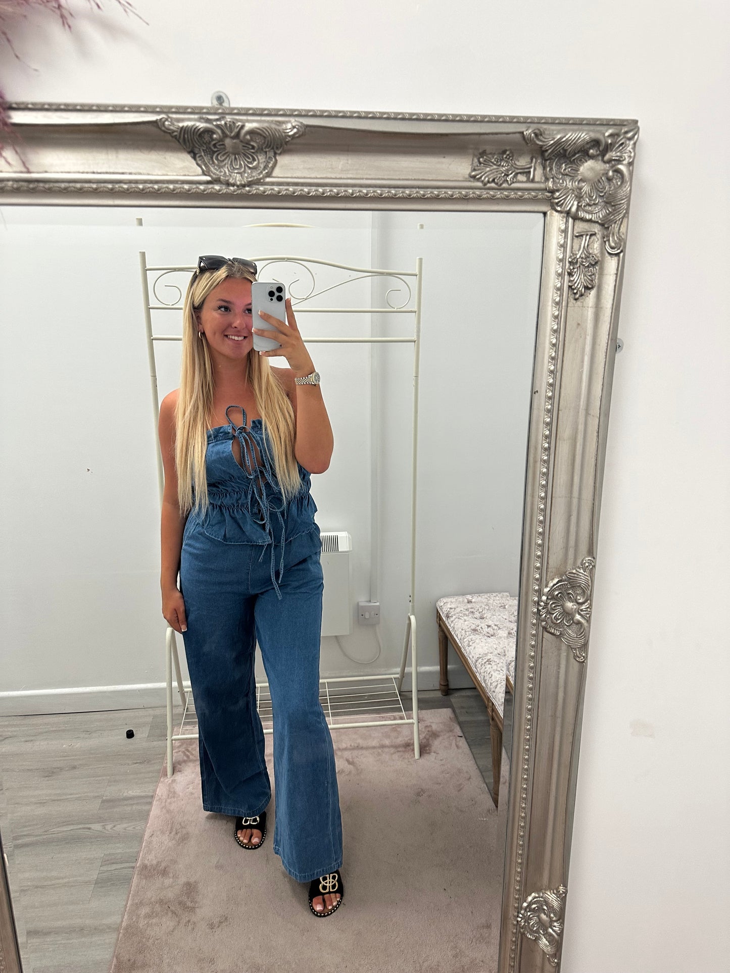 Denim flare sets