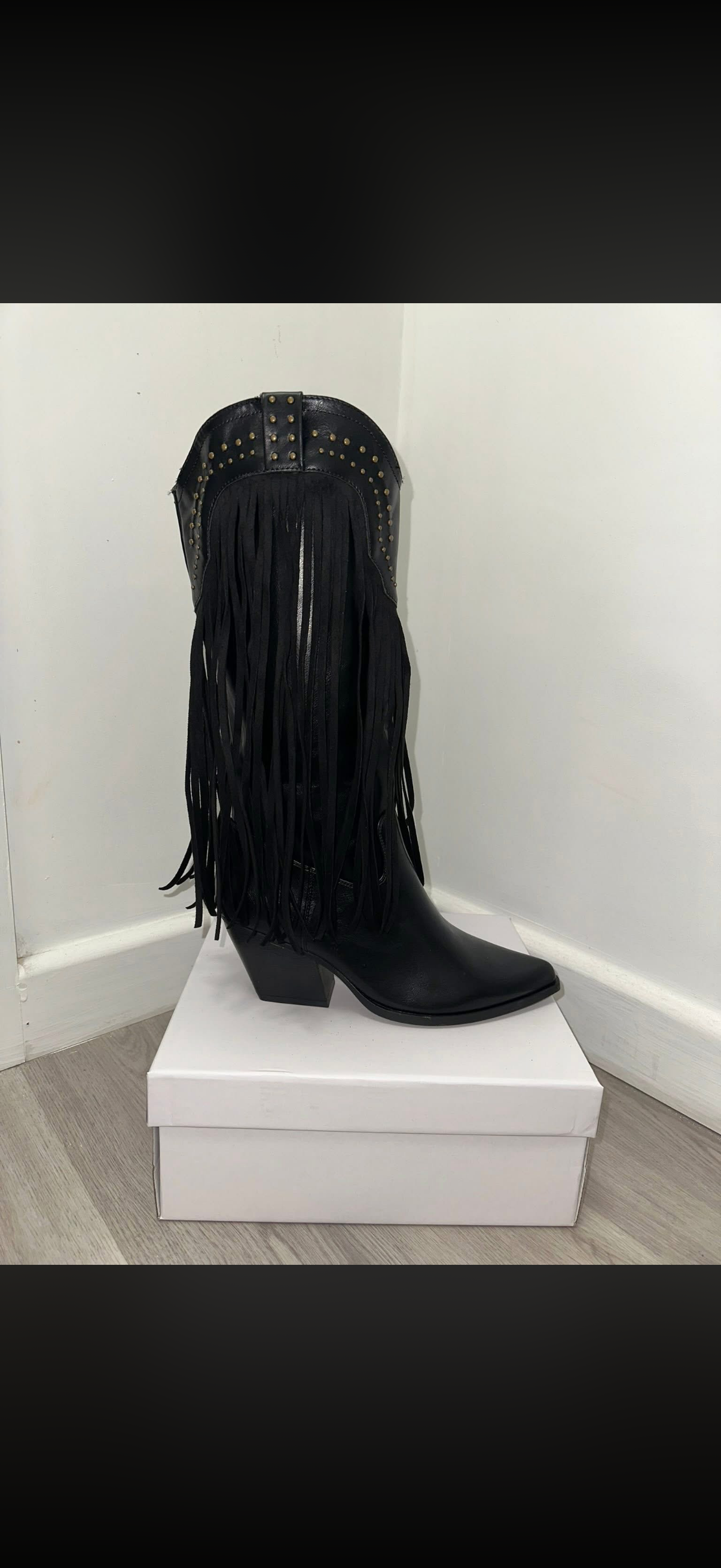 Tassel cowboy boots