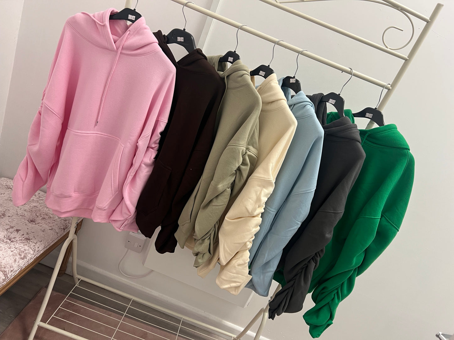Ruffled arm hoodies