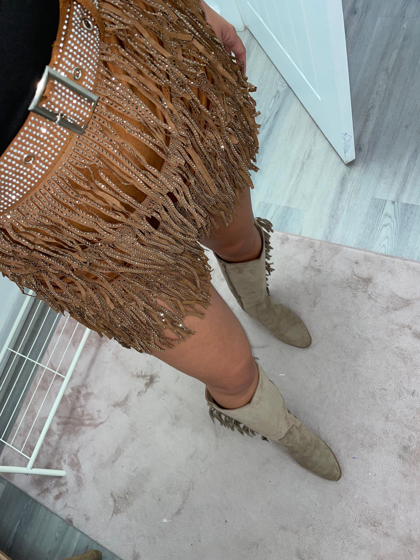 Bling tassel skirts with bling belt