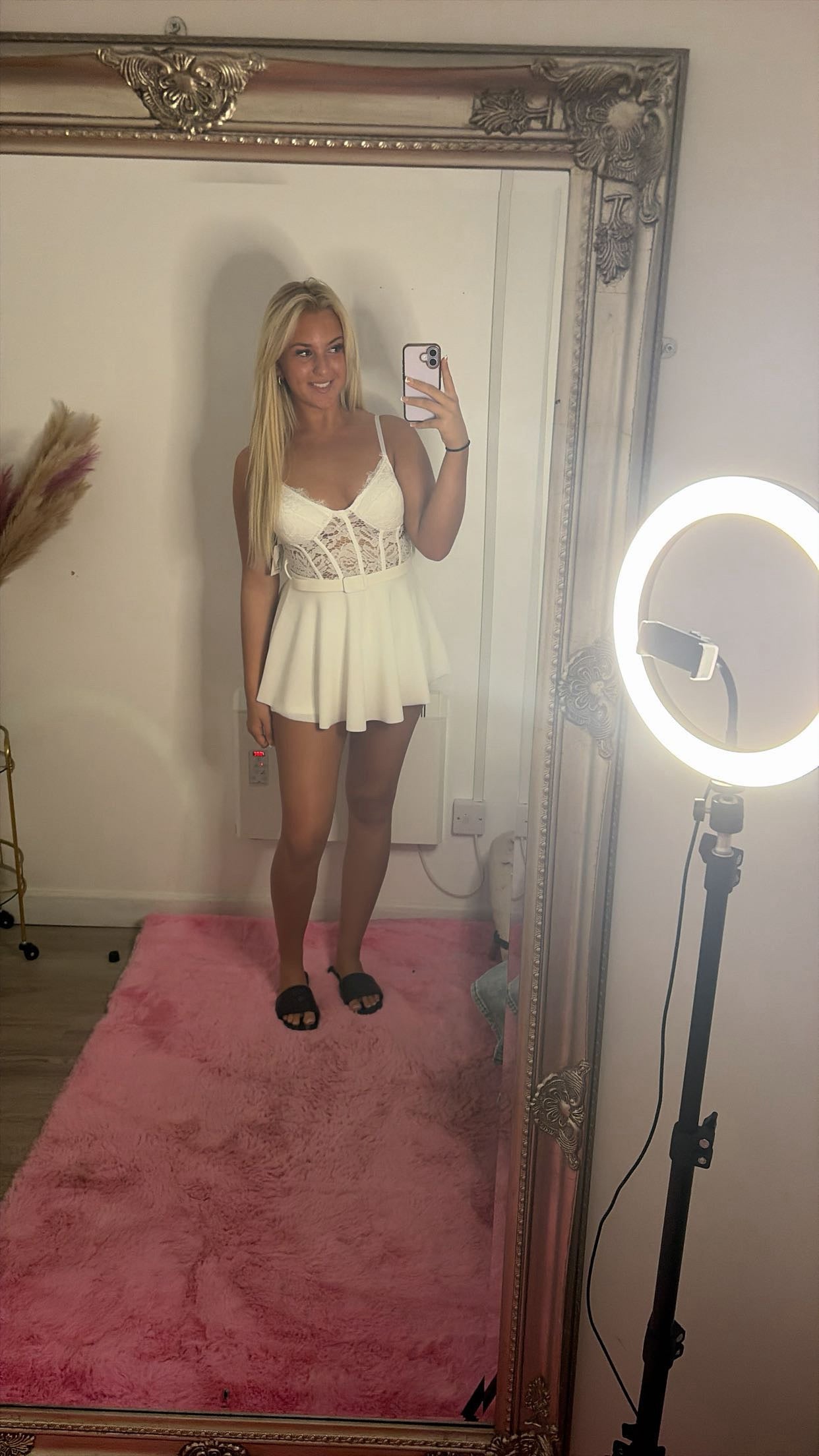 Lace belted playsuits