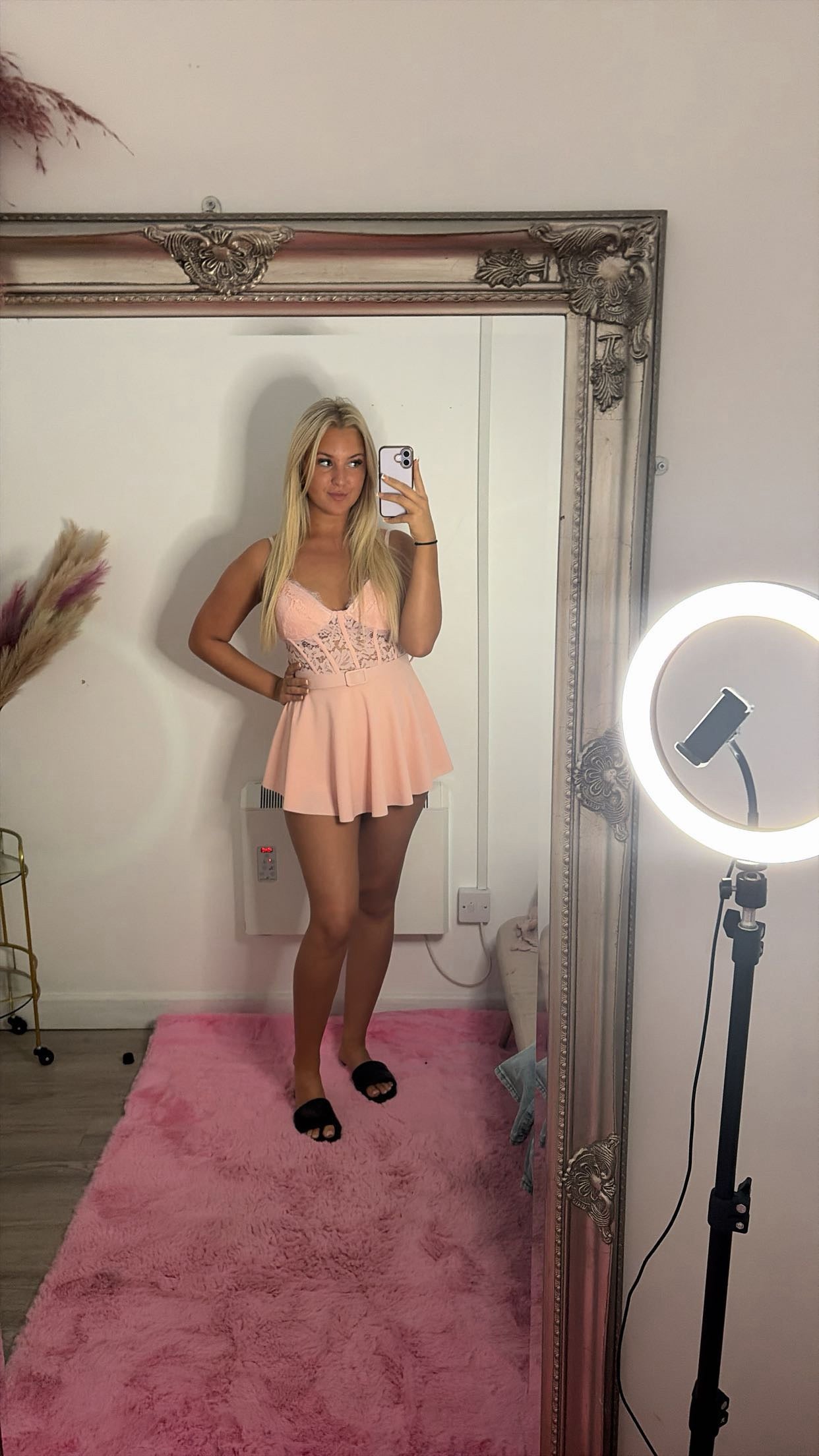Lace belted playsuits