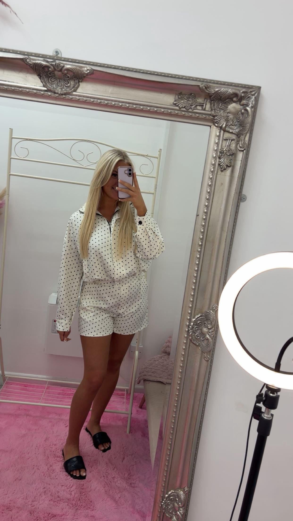 Polka dot short sets