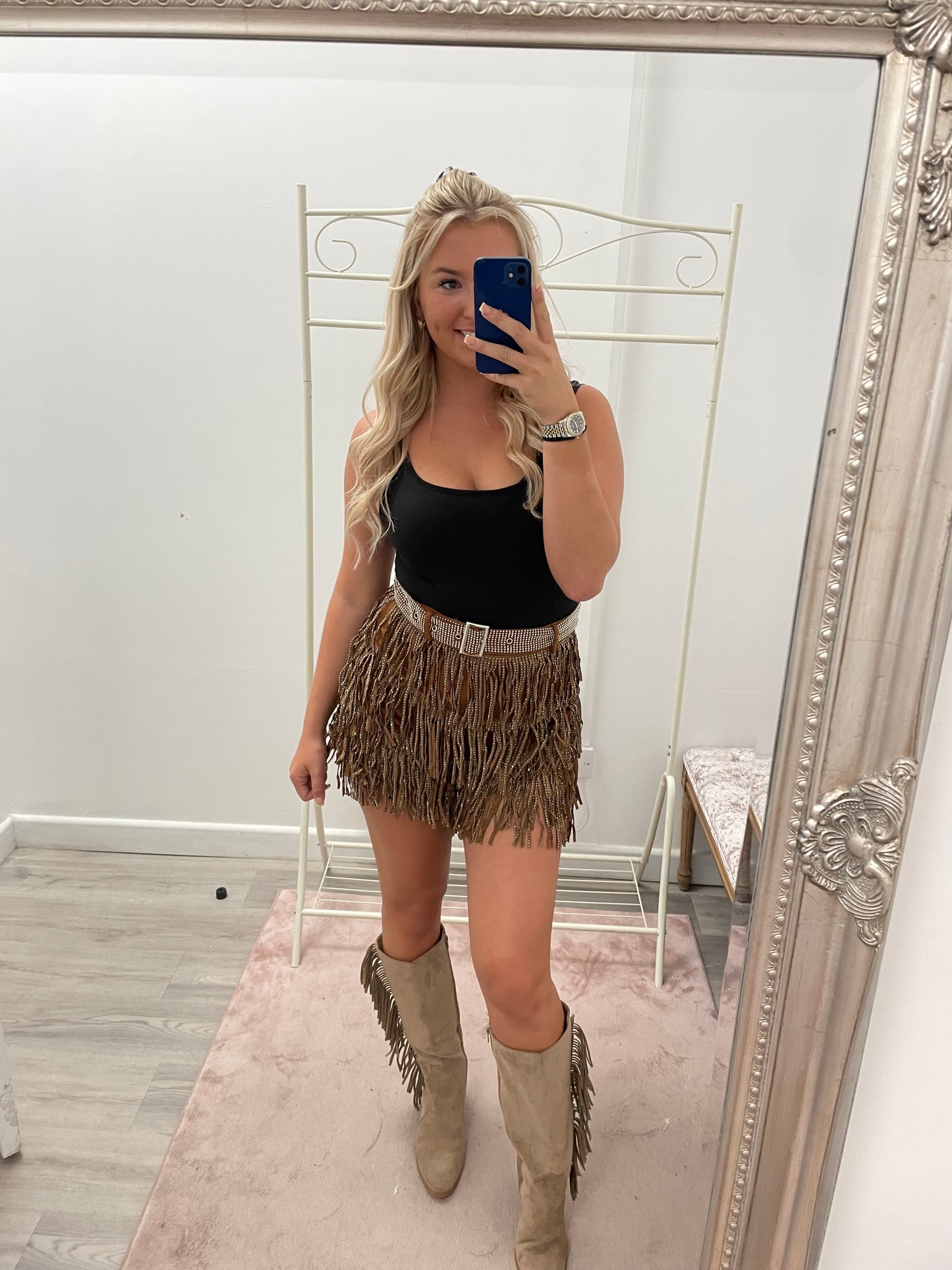 Bling tassel skirts with bling belt