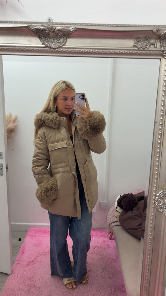 Fur hood and fur cuffed coats
