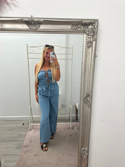 Denim flare sets