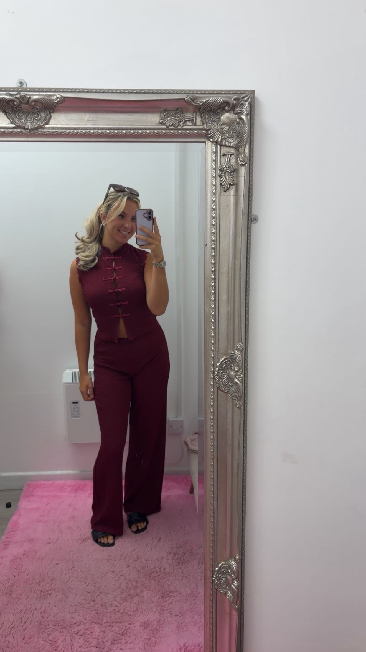 Knot tie trouser sets
