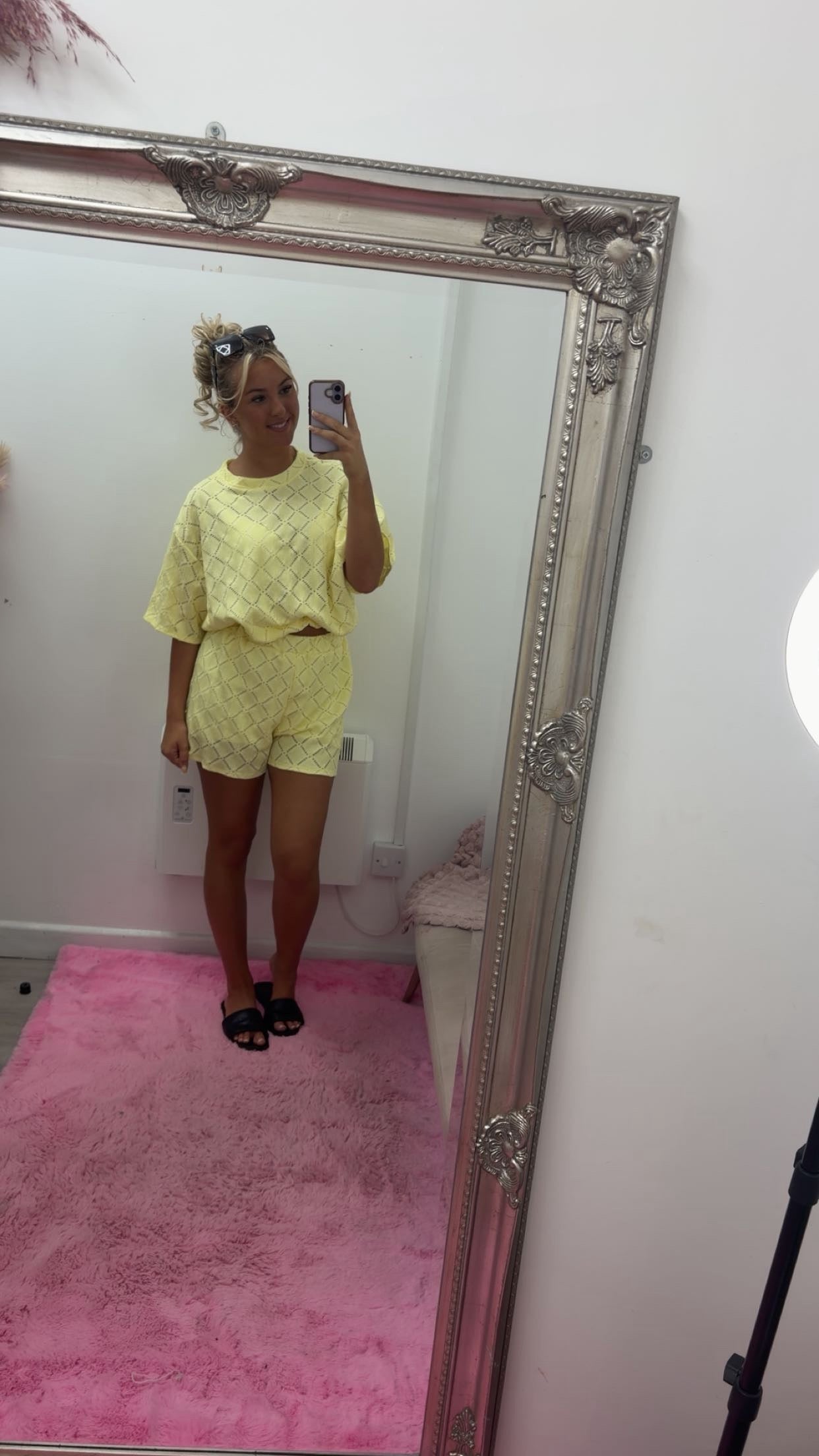 Tucked top and short set