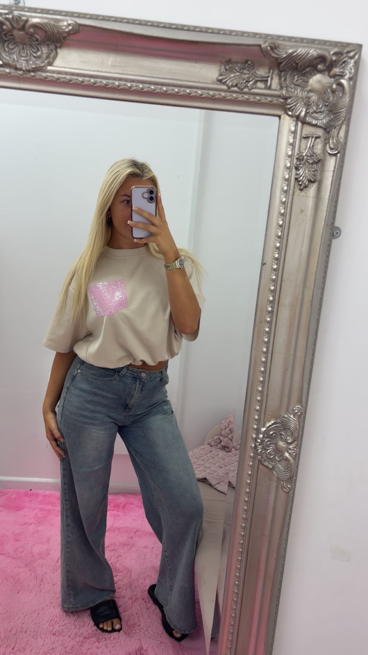 Bling pocket tucked tops