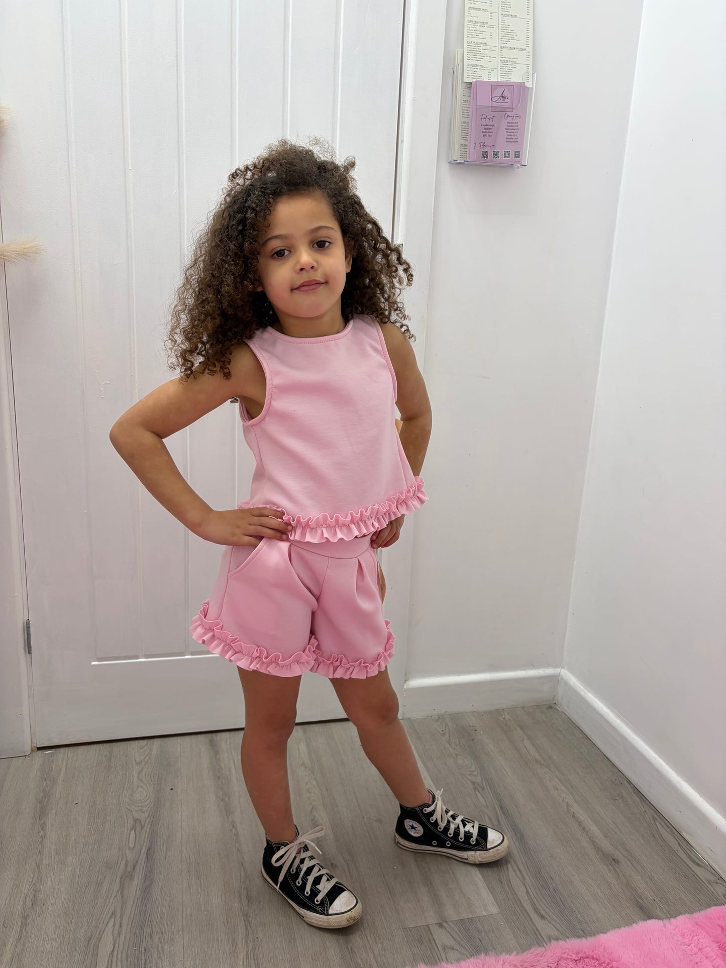 Frilly kids short sets