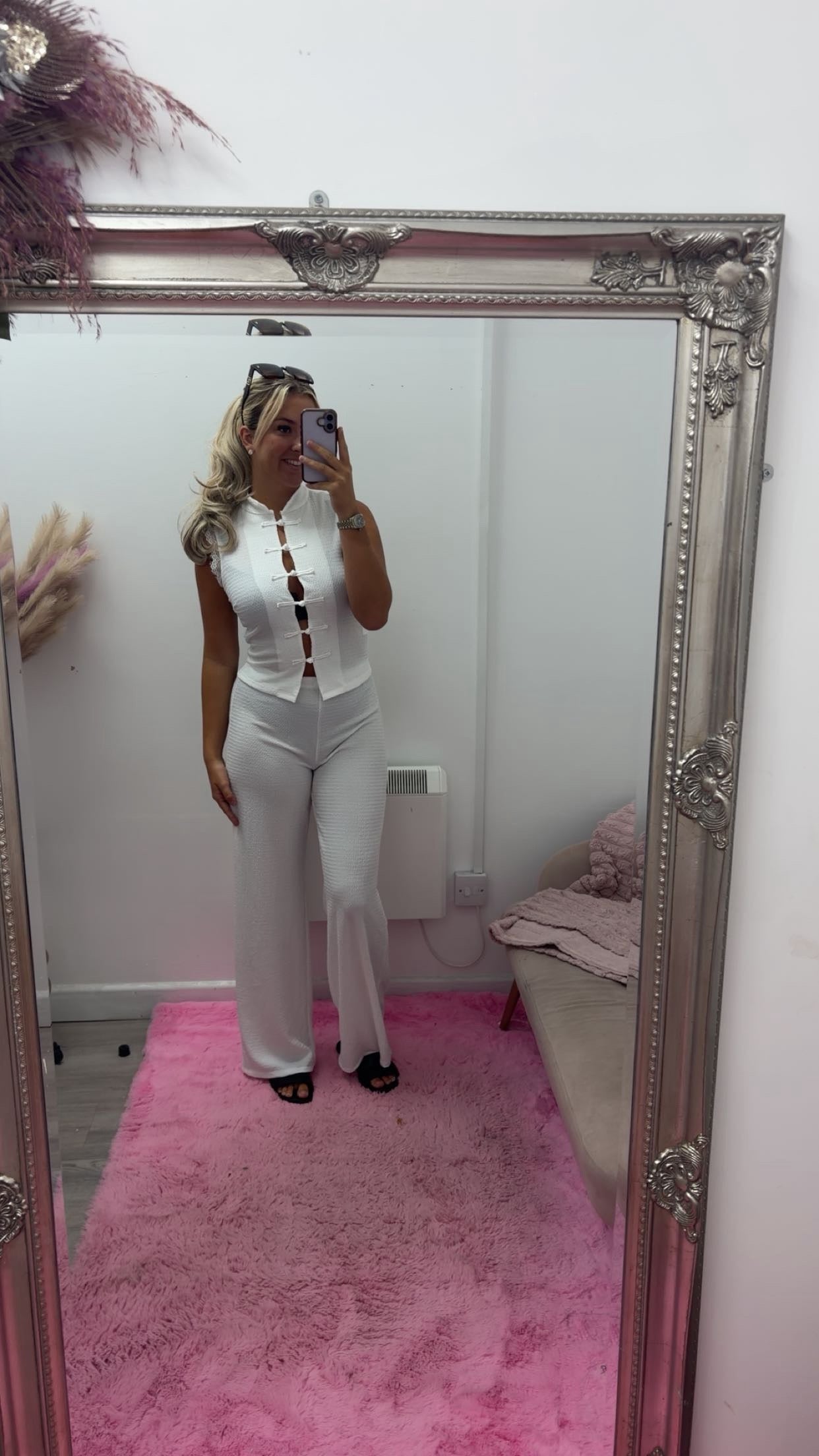 Knot tie trouser sets