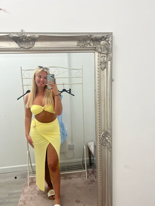 Gold detail skirt set