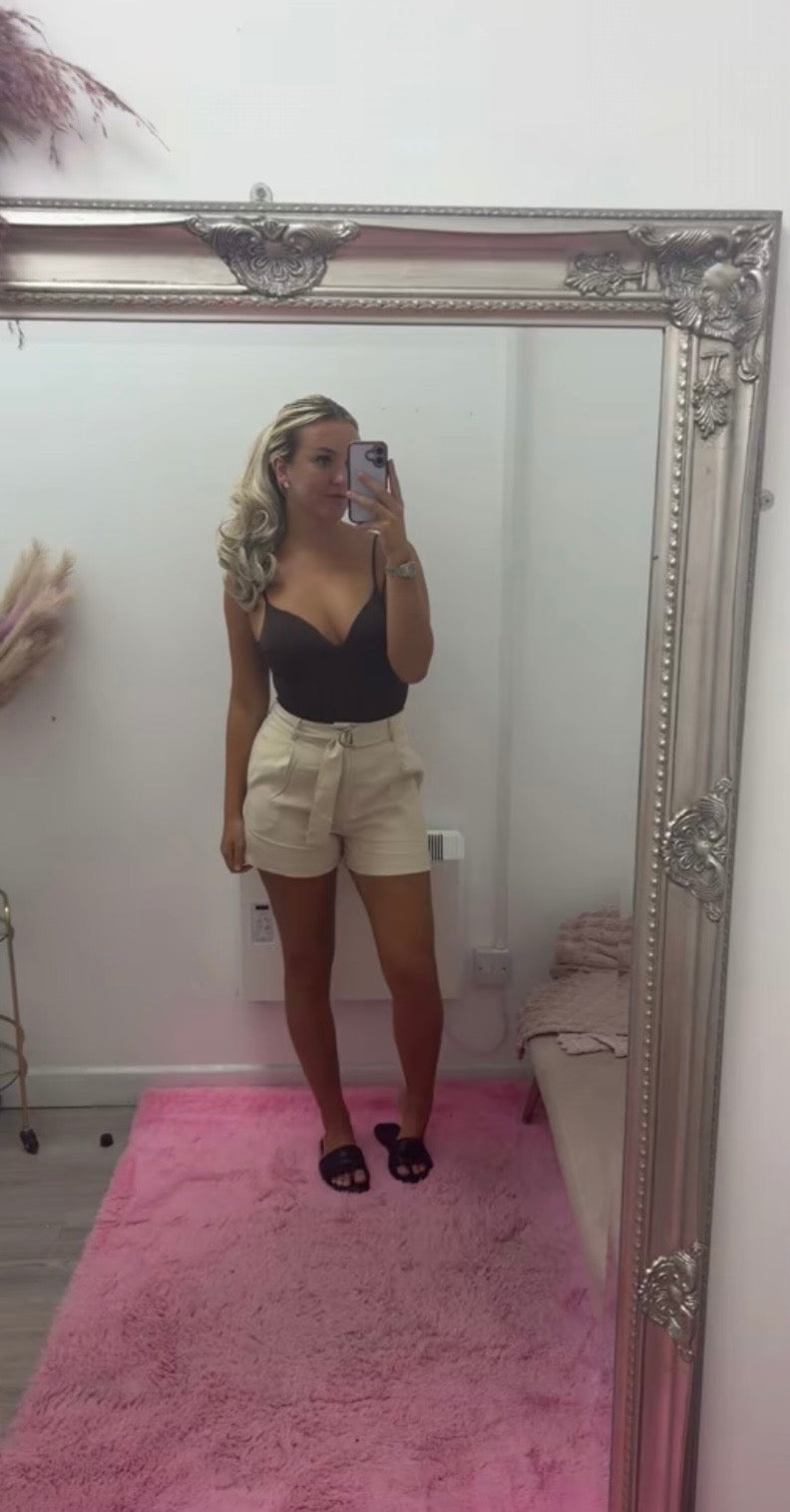 Belted shorts