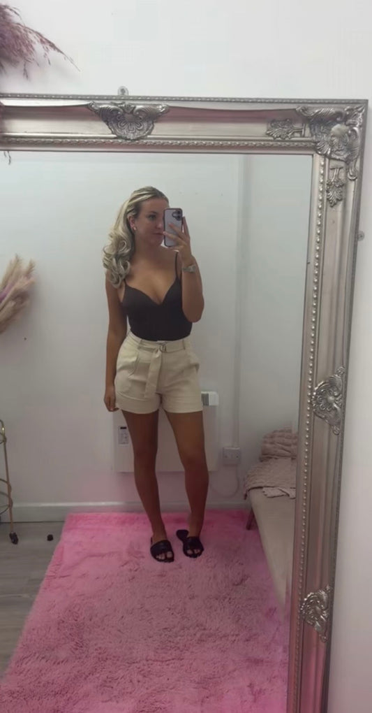 Belted shorts