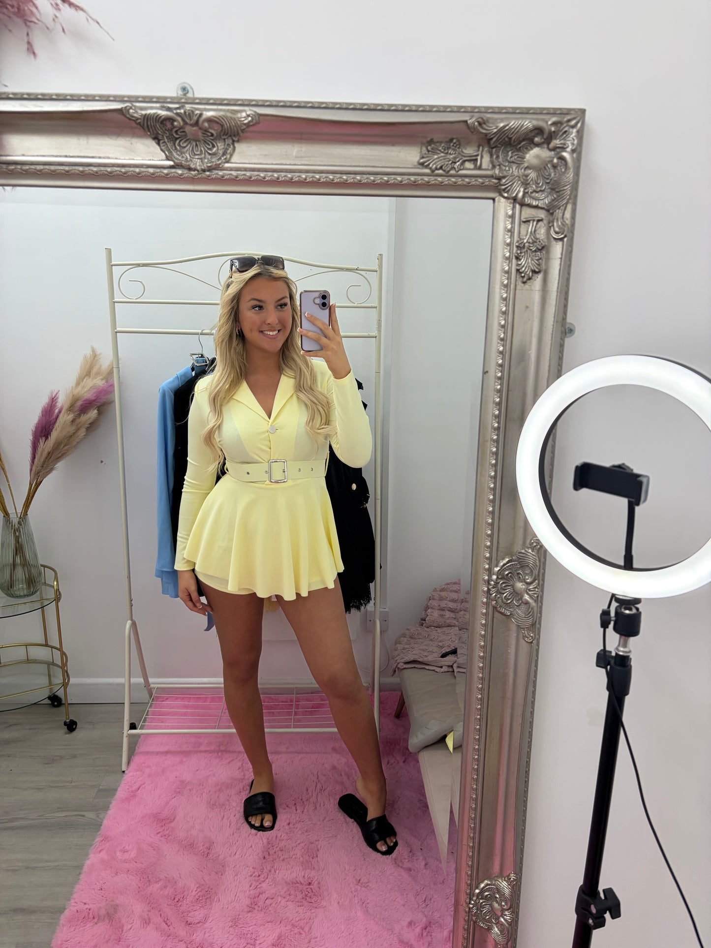 Long sleeve belted playsuits