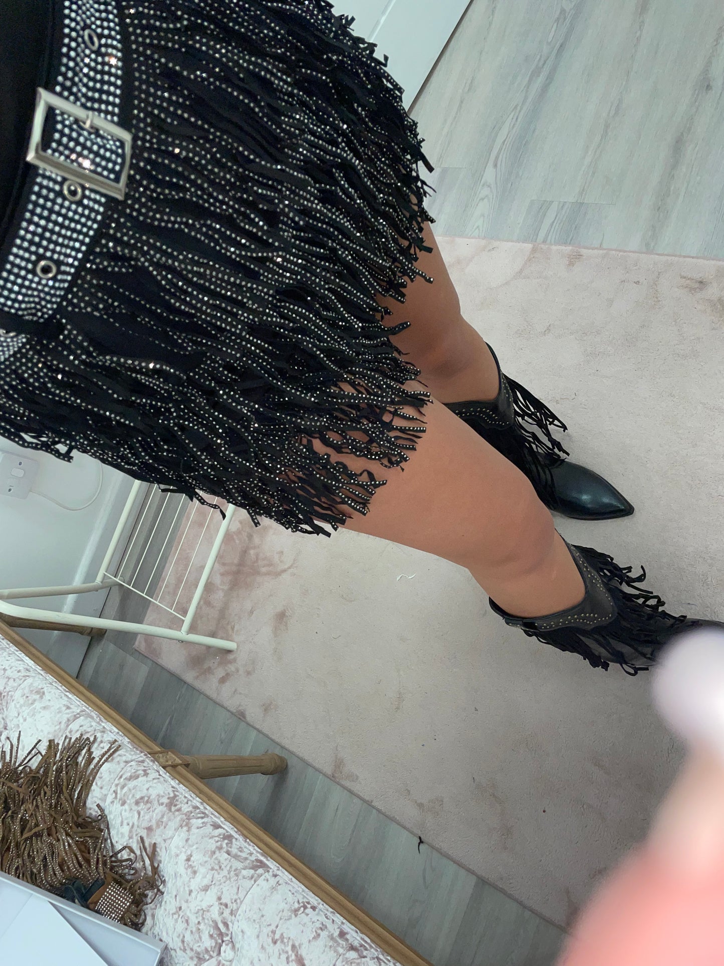 Bling tassel skirts with bling belt
