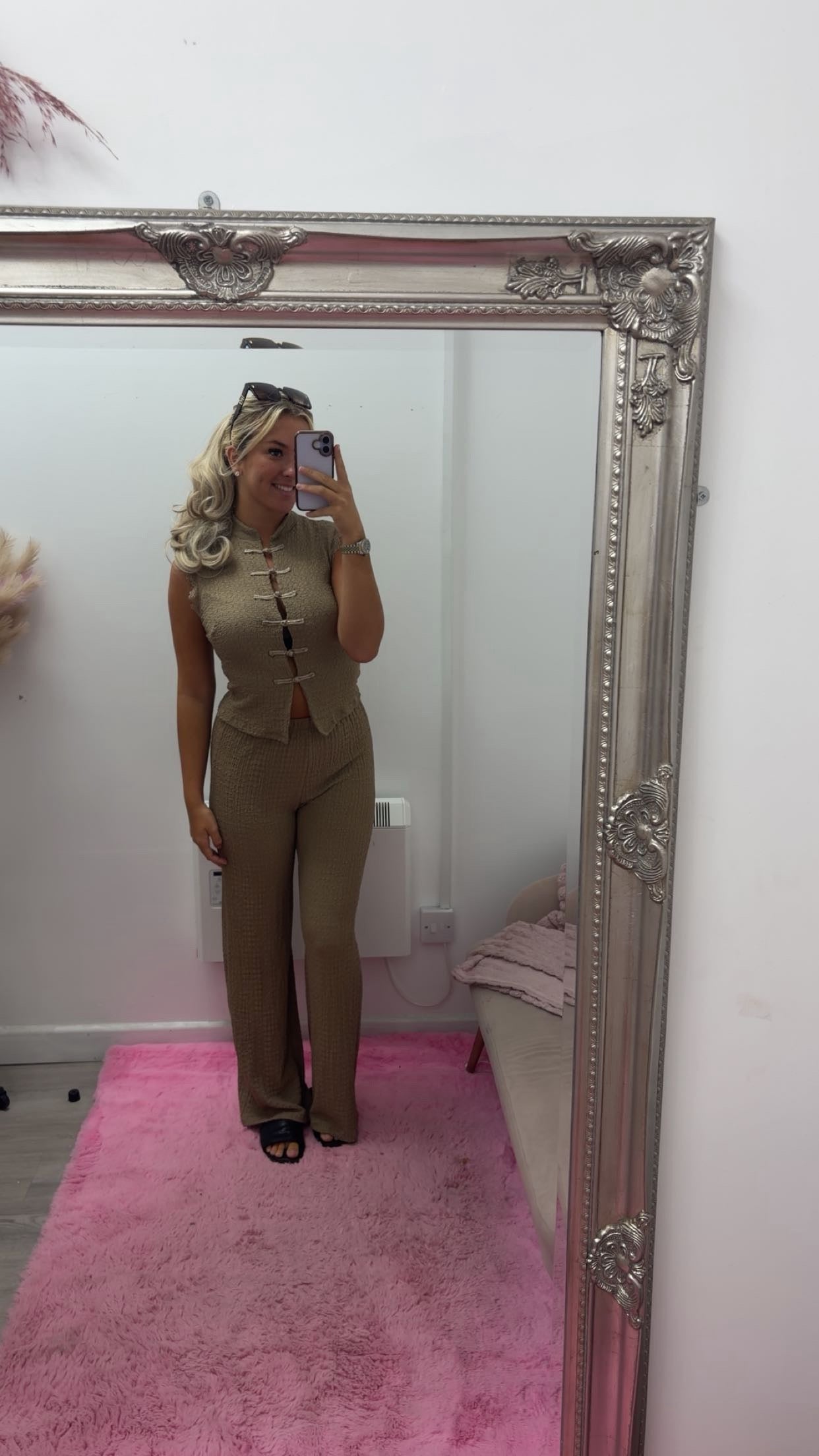 Knot tie trouser sets