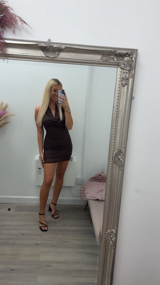 Halter neck bling dress