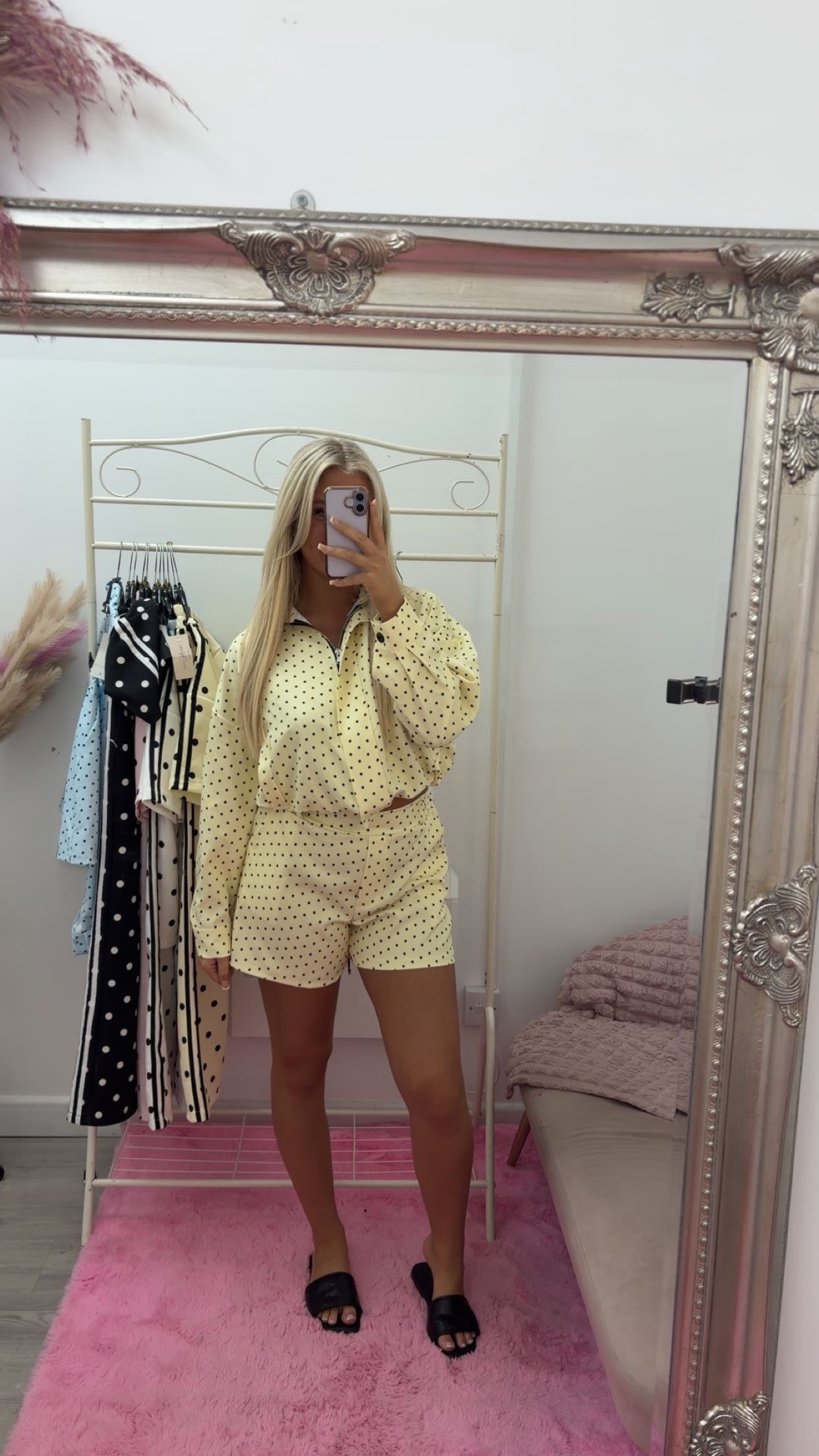 Polka dot short sets