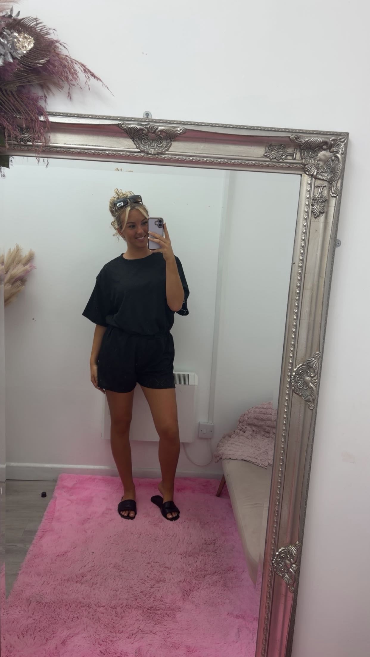Tucked top and short set