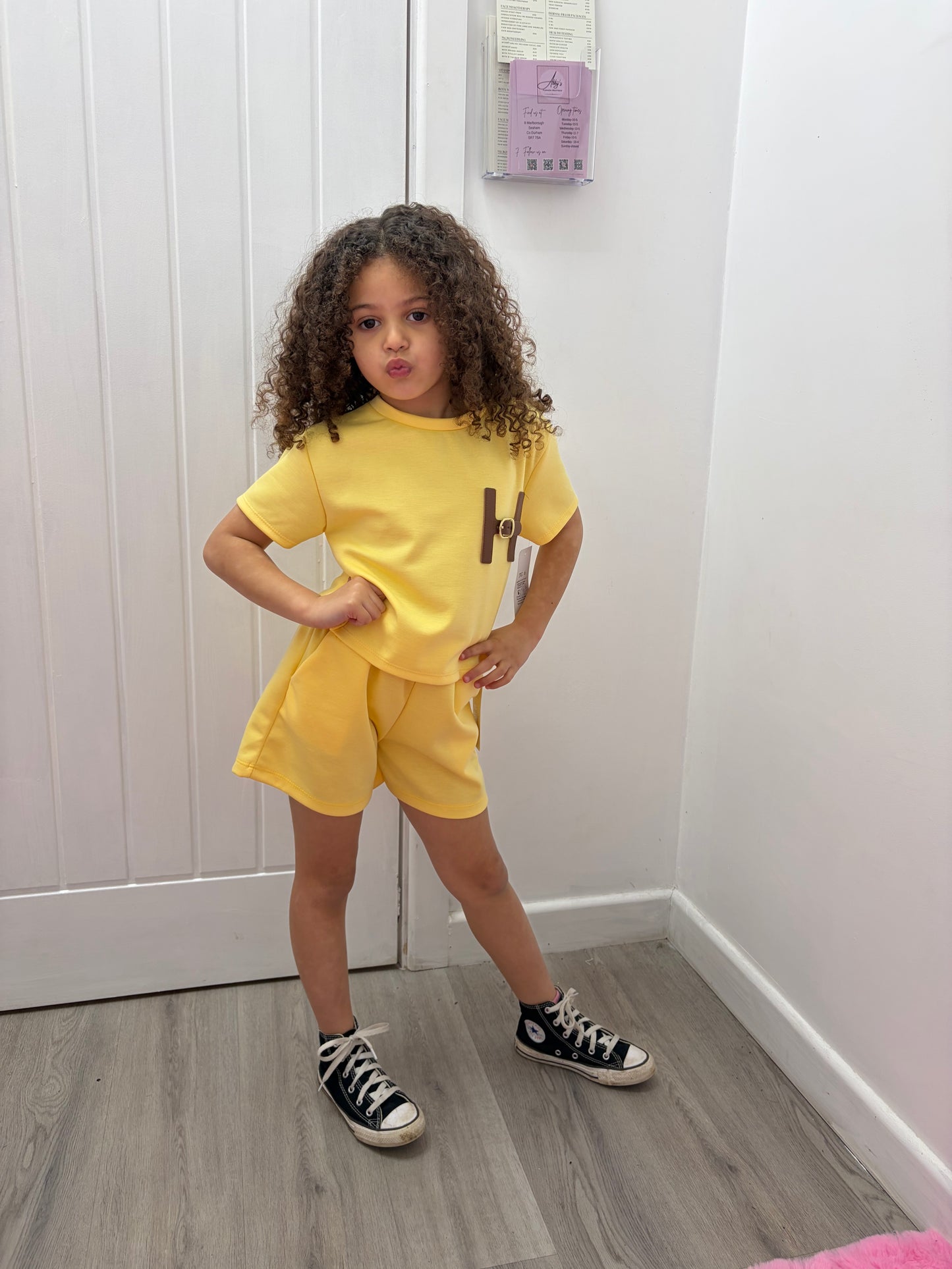 Kids H buckle short sets