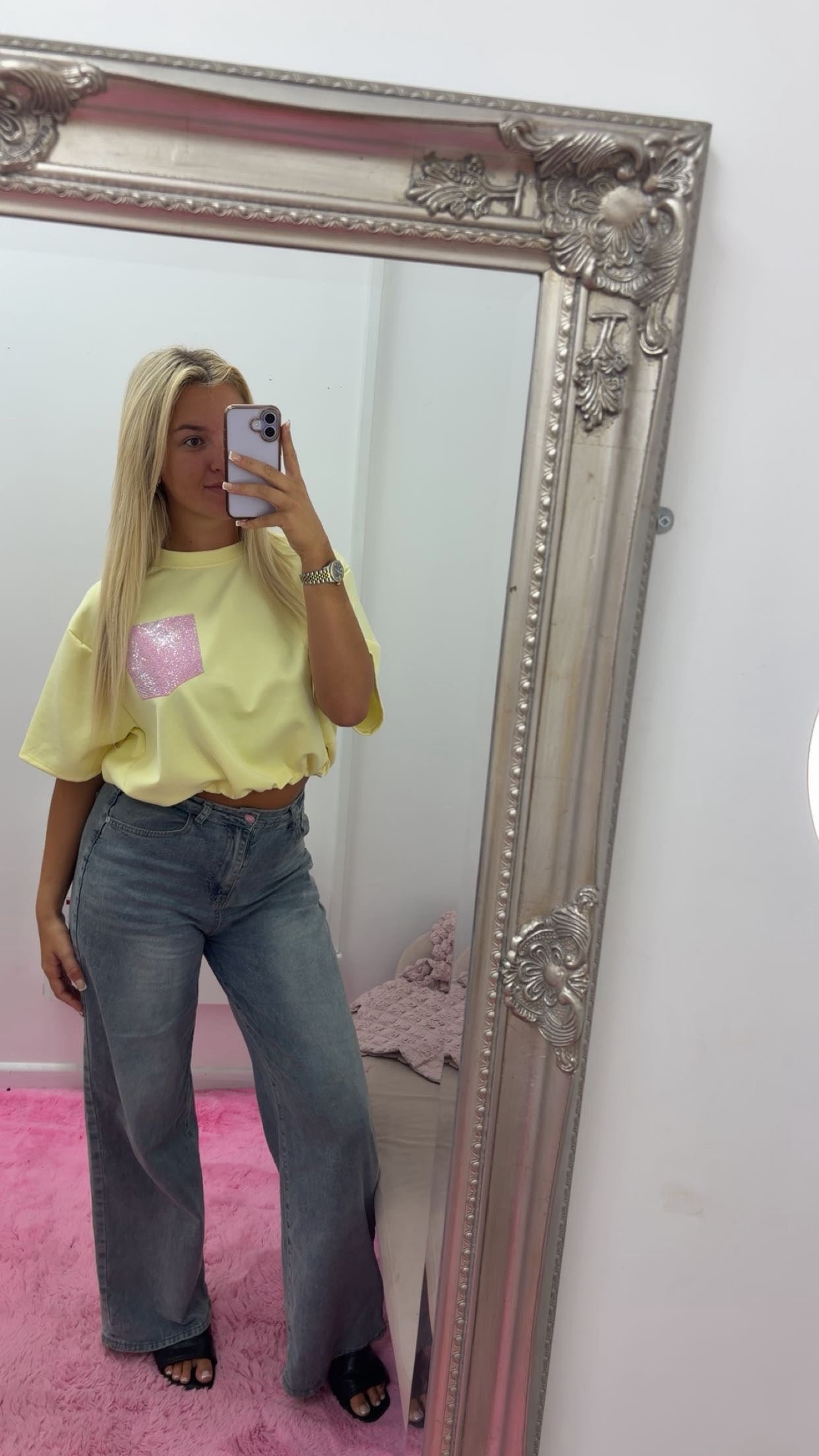 Bling pocket tucked tops