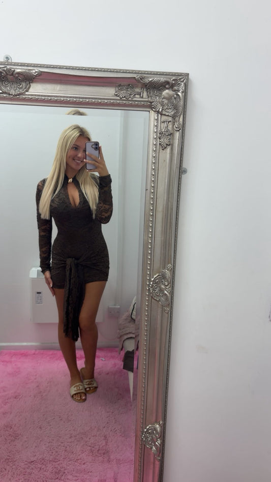 Lace long sleeve dress