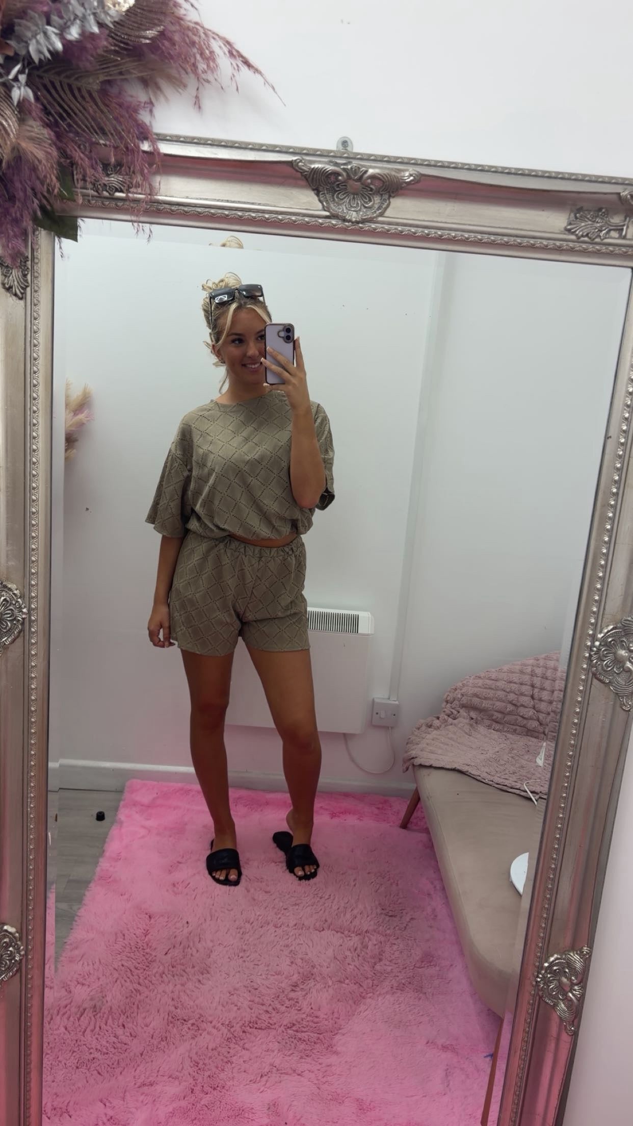 Tucked top and short set