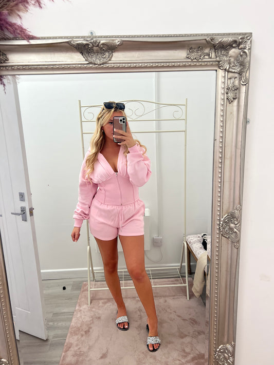 Zip jacket and shorts