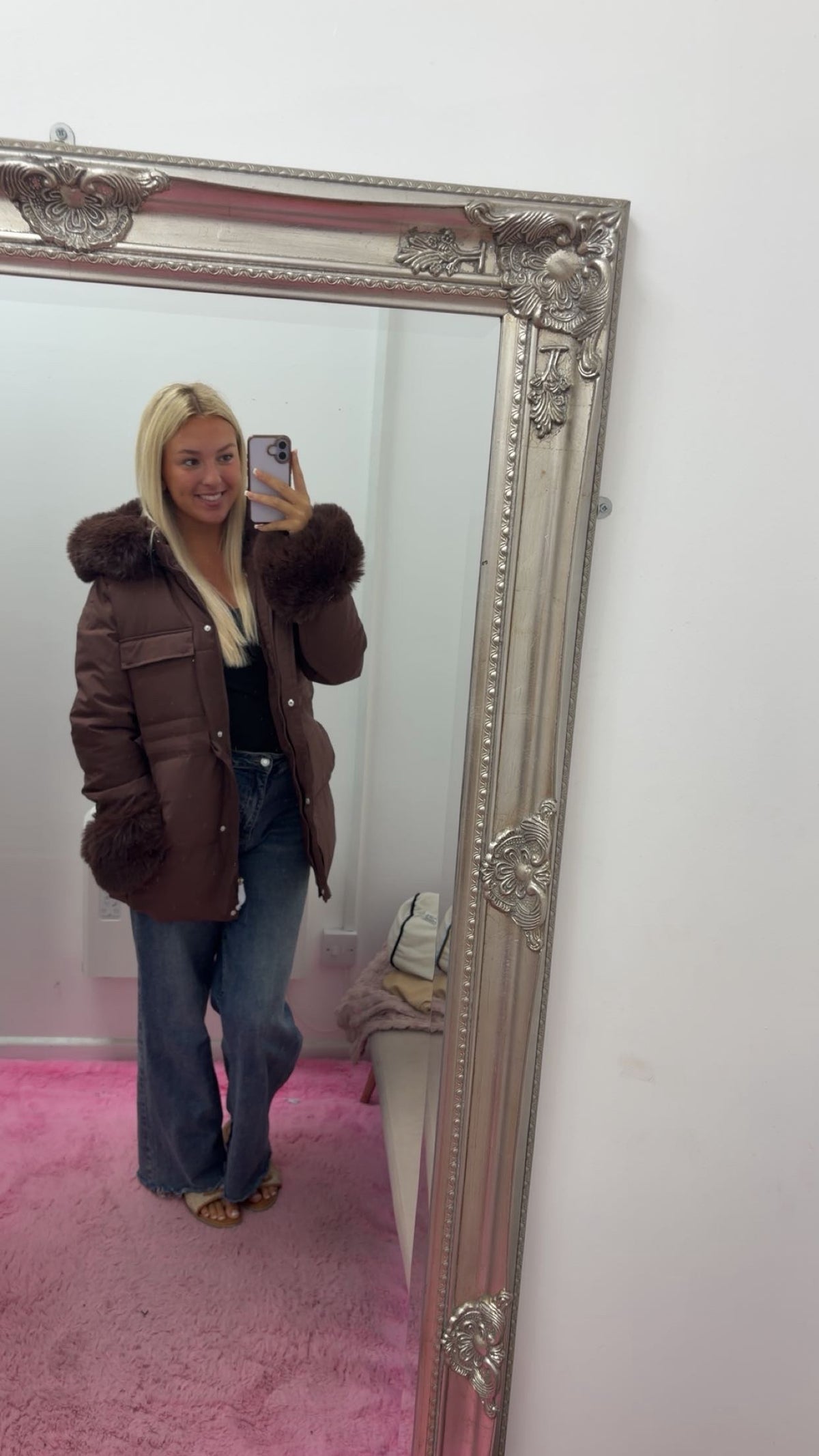 Fur hood and fur cuffed coats