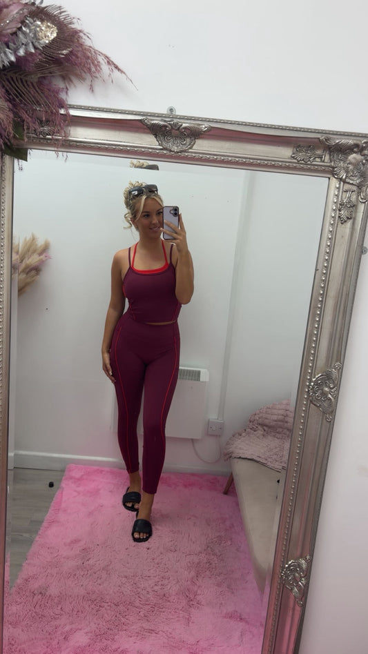Double strap legging gym sets