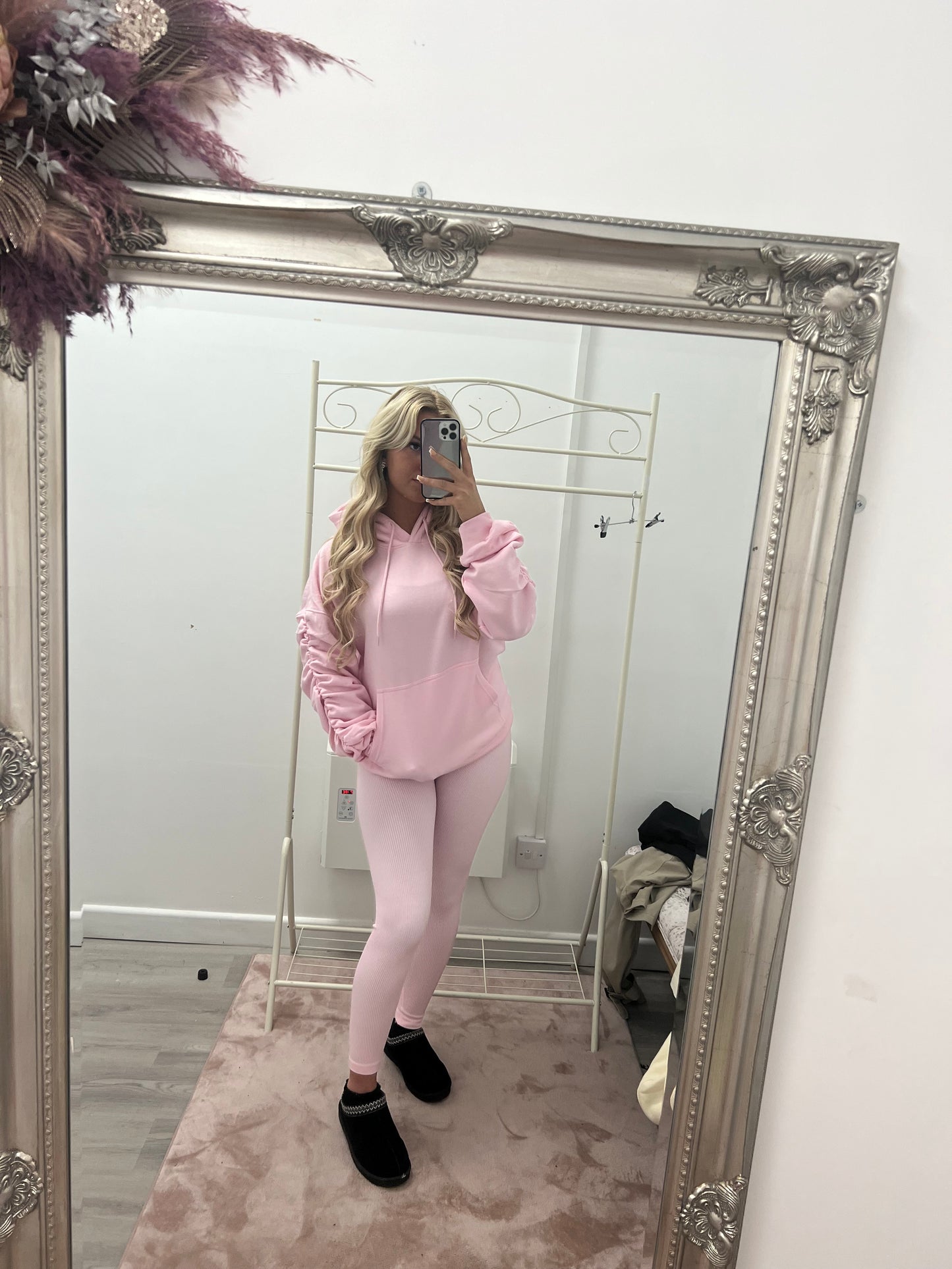 Ruffled arm hoodies