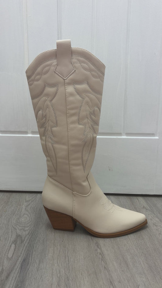 Leather cowboy boots