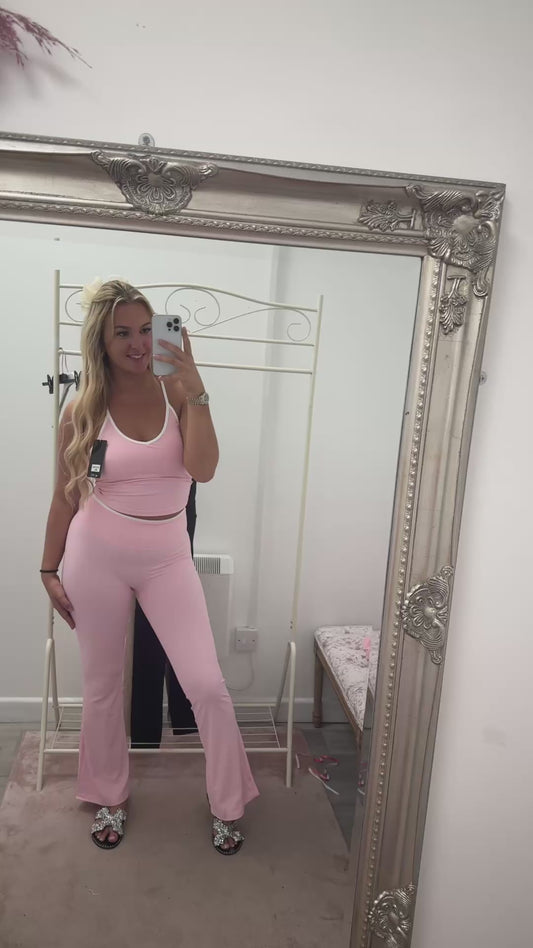 White rim thin strap flare sets